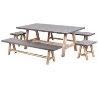 TONNARE 8 posti Set da pranzo da giardino con panche Grigio Cemento