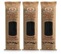 Tonnarelli al Nero di Seppia Rustichella d'Abruzzo 500g - Pasta di semola di grano duro - Essiccata Lentamente a bassa temperatura - Made in Italy (3 Confezioni 500g)