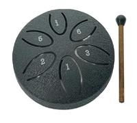 Tono Da 3 Pollici 6 Tamburo In Acciaio Dimensioni Ridotte E Facili Da Trasportare Handpan La Superficie Del Tamburo Glassata Ha Una Consistenza Tongue Drum(Nero)
