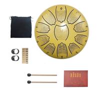 Tono Da 6 Pollici 11 Tongue Drum Le Note Alte E Basse Sono Collegate, Facili Da Imparare Handpan La Base Di Gomma Non è Facile Da Scivolare Tamburo In Acciaio(Gold)