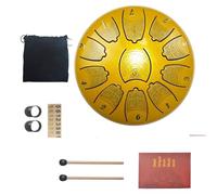 Tono Da 6 Pollici 11 Tongue Drum Le Note Alte E Basse Sono Collegate, Facili Da Imparare Handpan La Base Di Gomma Non è Facile Da Scivolare Tamburo In Acciaio(Giallo)