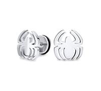 Bling Jewelry Tono d'argento Vedova Ragno Insetto Finto Truffatore Illusione Plug Piercing Orecchini in acciaio chirurgico 16G Orecchini a perno per gli uomini Per le donne