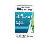 Tono dell'Umore - Integratore Con Magnesio ed Estratto di Rodiola - Riduce Stanchezza Fisica e Mentale - Supporto Antistress - Integratori per performance Cognitive - 30 Capsule - Vitarmonyl