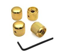 Tono volume in metallo Dome Tone chitarra velocità manopole di controllo con chiavi a brugola viti set per Fender Stratocaster Telecaster Gibson Les Paul chitarra elettrica o basso, Chrome, confezione da 4 pz, Musicone, Gold