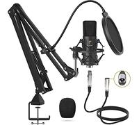 TONOR Microfono a Condensatore, Microfono Professionale Cardioid XLR con Braccio, Supporto Antiurto, Filtro Pop per Registrazione, Podcasting, Voice Over, Streaming, Home Studio, YouTube, TC20