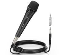 TONOR Microfono Dinamico per Karaoke con Cavo XLR 5M(500 cm),Microfoni Professionale in Metallo per Festa in casa, Canto, Parlato,Matrimonio,Mic Cardioide con Jack 6.35mm Compatibile con Altoparlante