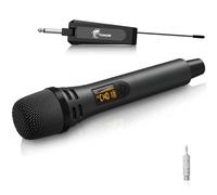 TONOR Microfono Karaoke Wireless, Microfono Vocale Dinamico Professionale UHF con Ricevitore Ricaricabile per Karaoke/Discorsi/Matrimoni/DJ/Spettacoli/Aule/Conferenze, Portata 60M, Grigio, TW310