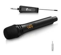 TONOR Microfono Karaoke Wireless, Microfono Vocale Dinamico Professionale UHF con Ricevitore Ricaricabile per Karaoke/Discorsi/Matrimoni/DJ/Spettacoli/Aule/Conferenze, Portata 60M, Nero, TW310