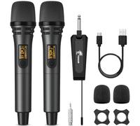 TONOR Microfono Karaoke Wireless UHF, Microfono Vocale Dinamico Palmare con Ricevitore Ricaricabile per Karaoke, Discorsi, Matrimoni, DJ, Spettacoli, Chiesa, Aula, Conferenze, 60M, Grigio, TW320