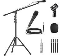 TONOR Microfono Karaoke XLR con Supporto Robusto, Microfono Dinamico per Canto, Pickup Cardioide, Struttura Interamente in Metallo, Compatibilità con Mixer DJ, PA, K1+