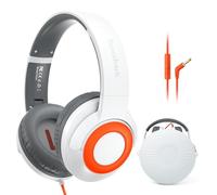 TONOSHARK Cuffie Bambini Con Filo, Con Microfono - per Ritorno a Scuola, Volume Limitato a 85/94 Db, Pieghevoli, Jack Da 3,5 mm, Custodia Cuffie, Per Ragazzi e Bambina,Didattica a Distanza,(Bianco)