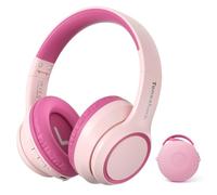 TONOSHARK Cuffie Bluetooth Bambina, Cuffie Antirumore Bambini, 60h Autonomia, Wireless Over-Ear Con Microfono, Pieghevoli, Custodia Inclusa, Per Scuola e Viaggi (rosa)