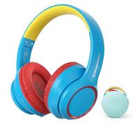 TONOSHARK Cuffie Bluetooth Bambini, Cuffie Antirumore Bambini, 60h Autonomia, Wireless Over-Ear Con Microfono, Pieghevoli, Custodia Inclusa, Per Scuola e Viaggi (blu e rosse)
