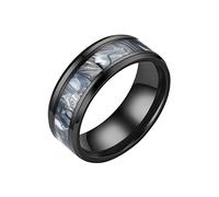 Tonsee Accessoire Anelli in ceramica in acciaio inox per donne uomini taglia 6 13 larghezza 8 mm 6 colori anello squisito nero sabbiato set di anelli da uomo, Blu, 13