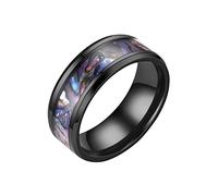 Tonsee Accessoire Anelli in ceramica in acciaio inox per donne uomini taglia 6 13 larghezza 8 mm 6 colori anello squisito nero sabbiato set di anelli da uomo, multicolore, 8
