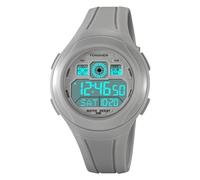 TONSHEN Orologi da Polso da Uomo e Donna Impermeabile LED Elettronico Doppio Tempo 12H/24H Outdoor Sportivo Digitale Orologio Allarme Cronometro Data (Grigio)