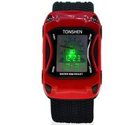 TONSHEN Sportivo Digitale Cartoon Orologi da polso Bambini e Ragazzi 50M Impermeabile Multicolore LED Controluce Plastica Cassa e Gomma Cinturino Outdoor Elettronico Multifunzione Orologio (Rosso)