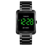 TONSHEN Uomo e Donna Orologio Fashion Acciaio Inossidabile Touch LED Digitale Elettronico Orologi da Polso Controllo (Nero)