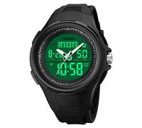 TONSHEN Uomo Sportivo Orologi da polso Impermeabile Allarme Cronometro Analogico Quarzo LED Tre Tempo Data Outdoor Militare Tattico Digitale Orologio da Plastica