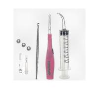 Tonsil Stone Removal Tools Kit with Ear Wax Extraction Device and LED Light Featuring 3 Earpick Tips and 12cc Irrigator Syringe for Effectiv