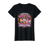 Tonsille Bye Bye Tonsils Cute Recovery Design Tonsille Sfratto Tonsille Maglietta con Stampa Grafica Economica, Donna, Nero, L