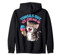 Tonsille fuori, gelato dentro, design gattino Felpa con Cappuccio