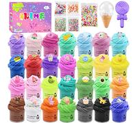 Tonsooze 28 Pezzi Fluffy Slime Kit, DIY Mini Slime Per Burro Fluffy con Ciondoli di melma, Putty Giocattoli, Regalo per feste per bambini, regalo di Natale di compleanno per ragazze e ragazzi