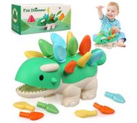 TonStyle Dinosauro Giocattolo Giochi Bambini 18 Mesi, Giocattoli Educativi Sensoriali Montessori per Abilità Motorie Fini, Imparare Matematica e Colori Giochi Set di Attività per Bambini di 1-5 anni
