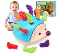 TonStyle Gioco a incastro, a partire da 1 anno, riccio Montessori, giocattolo giocattolo per bambini dai 1 ai 3 anni, regalo per bambini dai 18 mesi in su, 1 2 3 anni, ragazzi e ragazze