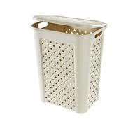Tontarelli Arianna Cesta Portabiancheria, Modello Traforato, Plastica, Beige, 30 Litri
