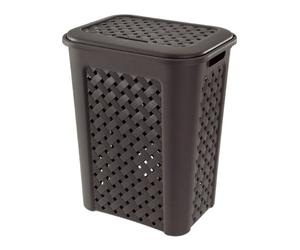 Tontarelli Arianna Cesta Portabiancheria, Modello Traforato, Plastica, Wenge, 50 Litri