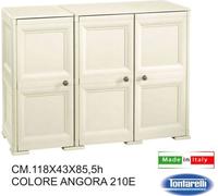 ARMADIO MOBILE OMNIMODUS 3 ANTE 2 MODULI CON PUNTALI E ANTE LEGNO ANGORA
