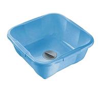 Tontarelli Baci & Tappi BACINELLA LT.9,6 CM.34X34X15h Azzurro - Acciaio Inossidabile - Lavello Quadrato Pop-Up - 2 Fori - Classico - Blu - 34x34x15 cm