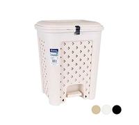 Tontarelli Bianco. 33x28,5x42h Pattumiera a Pedale Arianna 18 l, Poliuretano