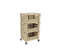Tontarelli Carrello eva, 3 ceste rovere 40x30 CARRELLO EVA, 3 ceste rovere 40x30