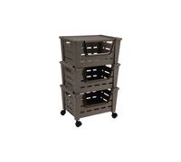 Tontarelli Carrello eva, 3 ceste wengé 40x30 CARRELLO EVA, 3 ceste wengé 40x30