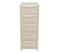 CASSETTIERA ARIANNA 5 CASSETTI EFFETTO RATTAN CM 39X39X101,5 H COLORE ANGORA