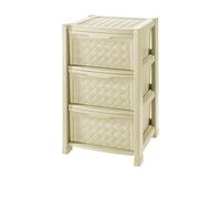 CASSETTIERA ARIANNA 3 CASSETTI EFFETTO RATTAN COLORE ANGORA CM 39X39X63,5 H