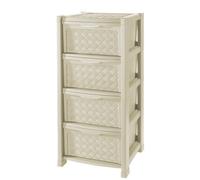 CASSETTIERA ARIANNA 4 CASSETTI EFFETTO RATTAN CM 39X39X82,5 h COLORE ANGORA