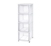 Tontarelli Cassettiera Bambù Medium con 4 cassetti alti, in plastica, colore Pan