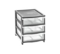 Tontarelli Cassettiera con 3 Cassette, Grigio, Taglia Unica