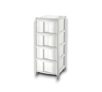 Tontarelli Cassettiera 4 Cassetti in Plastica 40x36x79 cm Bianco - TO2069-1 BAMBU'