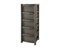 CASSETTIERA ARIANNA 5 CASSETTI EFFETTO RATTAN CM 39X39X101,5 h COLORE WENGE'