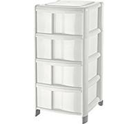 Tontarelli Cassettiera 4 Cassetti in Plastica 40x36x79 cm Bianco - TO2069-1 BAMBU'