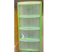 TONTARELLI Cassettiera Plastica 4 Cassetti Mod. Bambù Verde Acido | PLASTICA