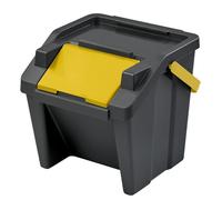 Tontarelli - Cestino impilabile Moda 30L con Manico (Secchio Nero-Coperchio Verde)