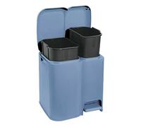 Pattumiera differenziata "patty 2" - cm.39x32,5x41h. lt.13+8 azzurra Tontarelli