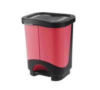 Tontarelli Pattumiera Raccolta Differenziata Idea 2 Scomparti Ciliegio e Nero 10,5 Litri