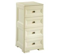 Tontarelli S.p.A. CASSETTIERA Stretta 4 CASSETTI Piccoli Mobile Contenitore, Angora, 40x47x85.5 cm