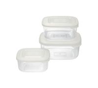 Tontarelli Set 3 Pezzi Contenitori Frigobox Quadrati Trasparenti